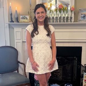 Line & Dot Ivory Floral Mini Dress, Size S
